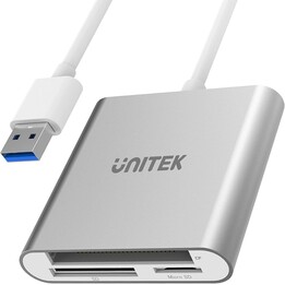 Leitor de cartão UNITEK Y-9313 USB 3.2 Gen 1 (3.1 Gen 1) Prata