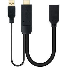 Nanocable 10.16.0205/ Câble convertisseur HDMI mâle DisplayPort femelle/ 20 cm/ Noir
