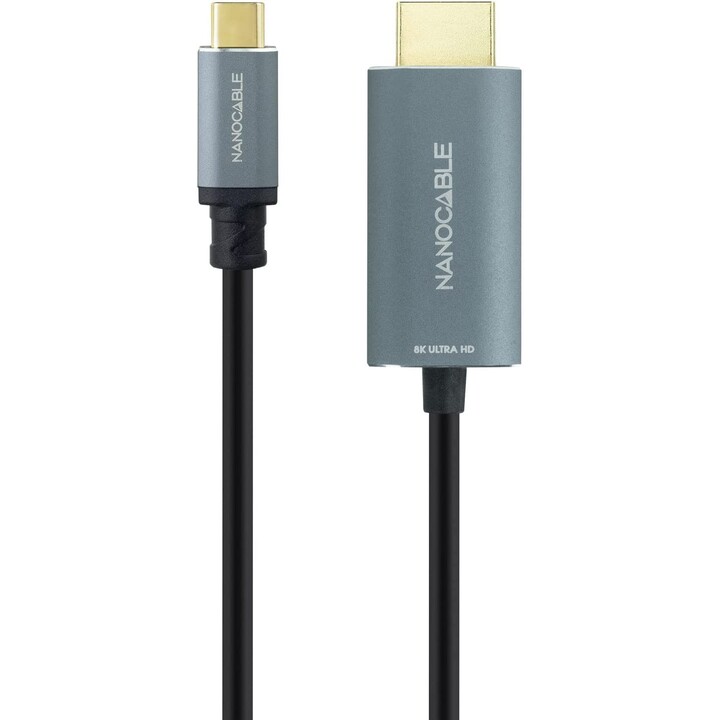 Nanocable 10.15.5162/ Câble Convertisseur USB Type-C Mâle HDMI Mâle 1.8m Noir