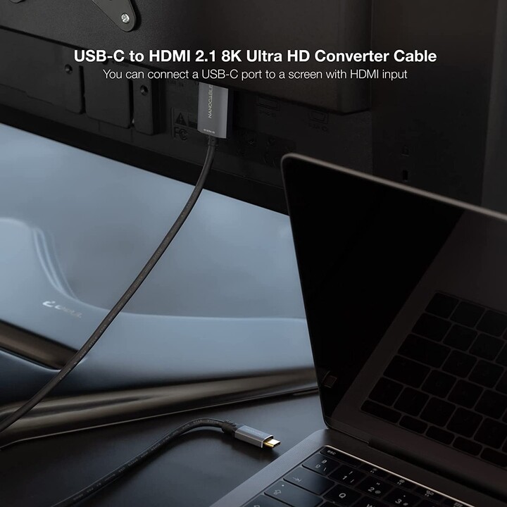 Nanocable 10.15.5162/ USB Typ-C Stecker HDMI Stecker Konverterkabel 1,8 m Schwarz