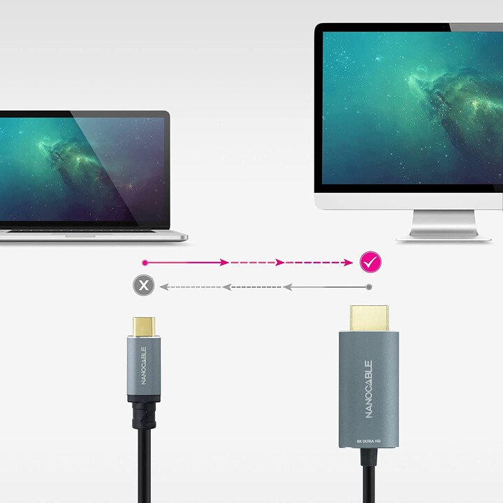 Nanocable 10.15.5162/ USB Typ-C Stecker HDMI Stecker Konverterkabel 1,8 m Schwarz