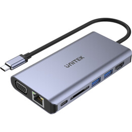 Unitek D1019B USB-C Hub 8W1 USB-C 3.1, PD 100W, D1019B