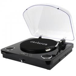 Toca-discos Aiwa GBTUR-120BKMKII/ Bluetooth/ Rádio FM/ Conversor MP3