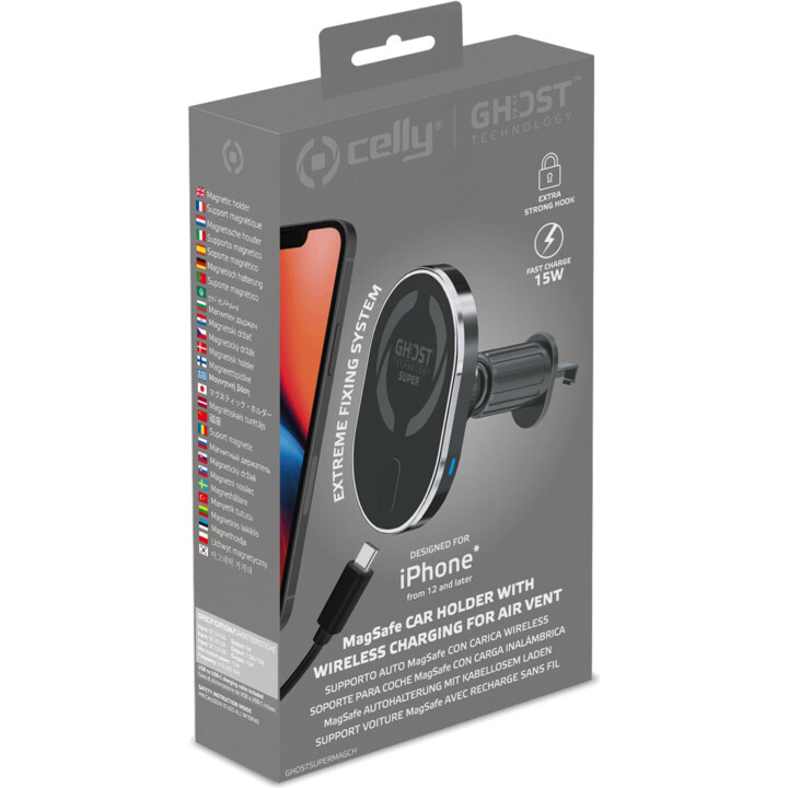 Celly GHOSTSUPERMAGCH Halterung Passive Halterung Handy/Smartphone Schwarz