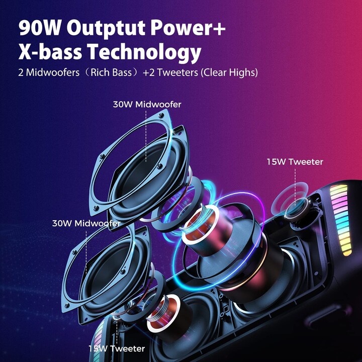 Alto-falante Bluetooth Tribit Stormbox Blast 90 W preto