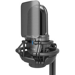 Fifine K726 Microfone XLR Preto para Gravação e Streaming no PC
