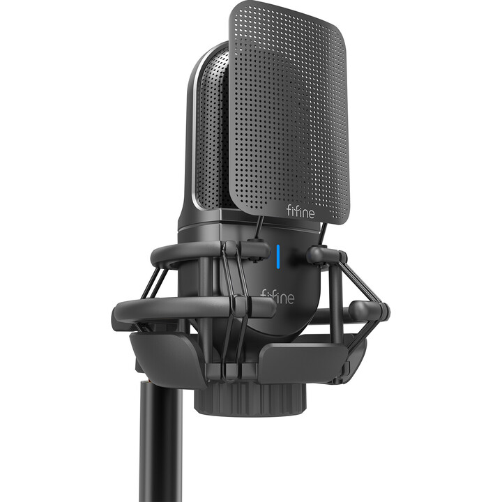Fifine K726 Microfone XLR Preto para Gravação e Streaming no PC