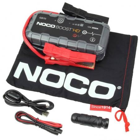 Dispositivo de arranque NOCO GB70 Boost 12V 2000A Jump Starter con batería integrada 12V/USB