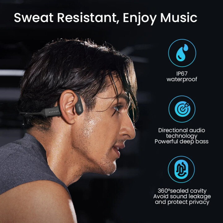 Haylou PurFree BC01 Rosa - Fones de Ouvido de Condução Óssea e Bluetooth