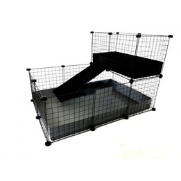 C&C cage modulaire 3x2 + Loft 2x1 + Rampe argentée