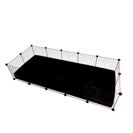 C&C Gabbia modulare 5x2 maiale coniglio riccio nero, 180 x 75 x 37 cm