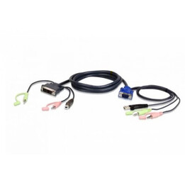 Aten Vga Usb To Dvi Kvm Cable 3m Cable For Video, Keyboard And Mouse (kvm)