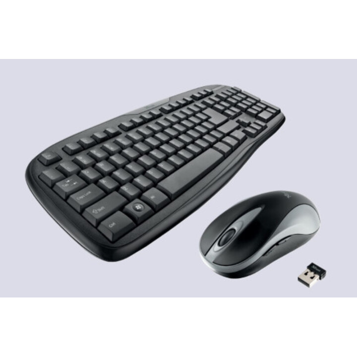 TRUST Trezo Wireless Deskset Eco ES kabelloses Tastatur- und Mausset schwarz