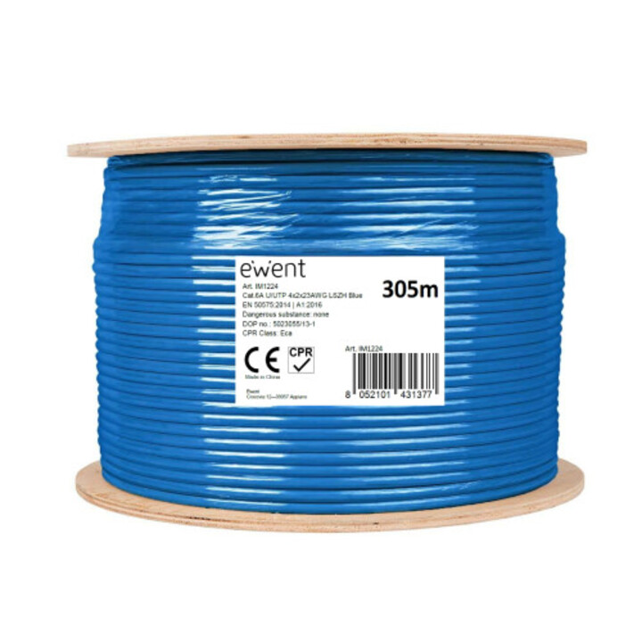 Ewent IM1224 Network Cable Blue 305 M Cat6a U/utp (utp)