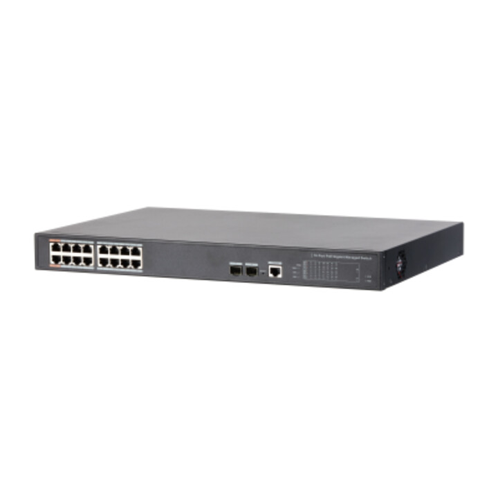 Dahua - Dh-pfs4218-16gt-240 - Switch Poe 16 Puertos Gigabit + 2 Sfp Uplink Gigabit 240w 802.3at Manejable Layer 2