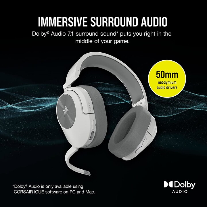 Fones de ouvido Corsair Hs55 sem fio branco Ca-9011281-eu