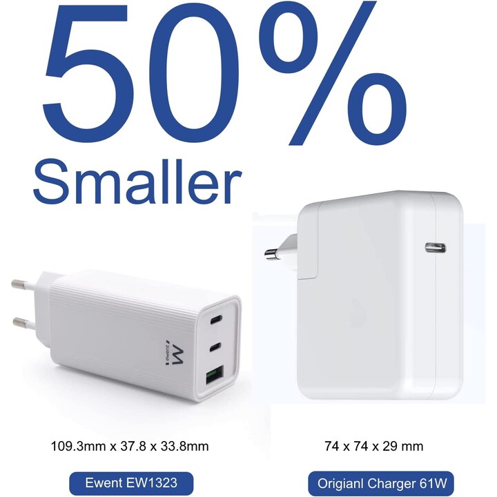 Carregador de dispositivo móvel Ewent Ew1323 branco interno
