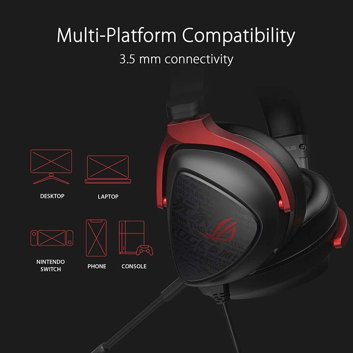 Fones de ouvido Asus Rog Delta S Core com fio para jogos preto