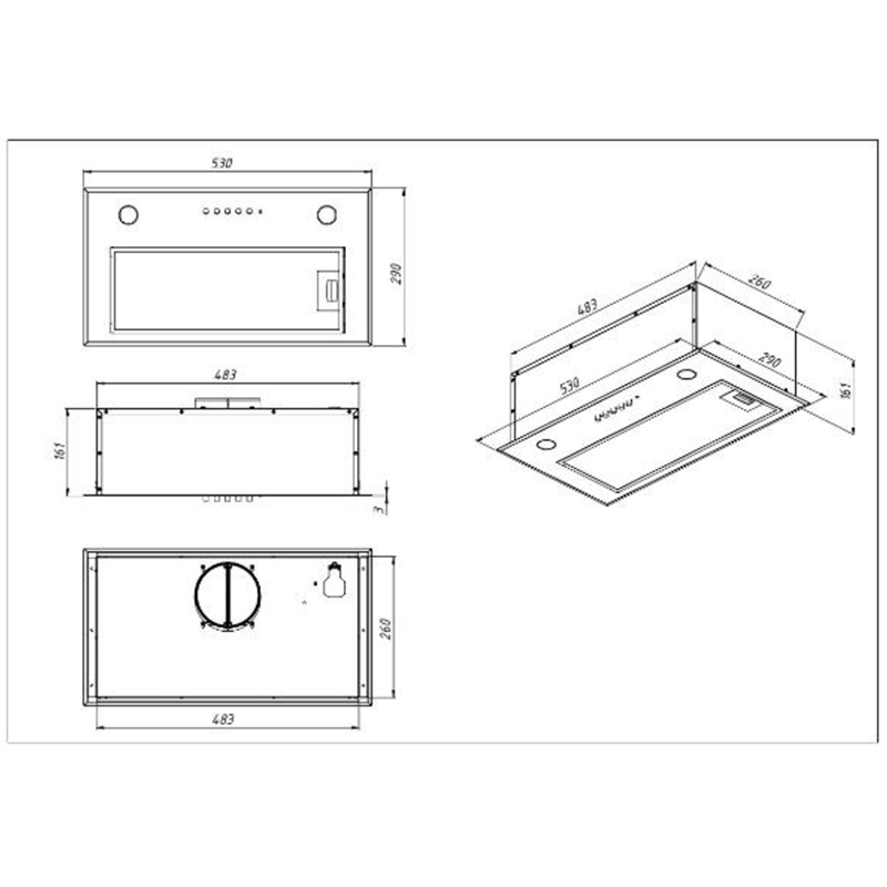 Okap AKPO WK-7 MICRA GLASS 60 CZARNY