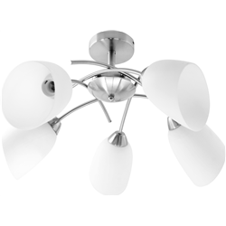 Activejet Classic hanging ceiling lamp NIKITA nickel 5xE27 for living room