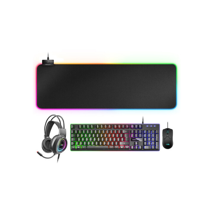 Mars Gaming Mcpexpt Combo Teclado+ratón+auriculares Rgb+alfombrilla Rgb Pt