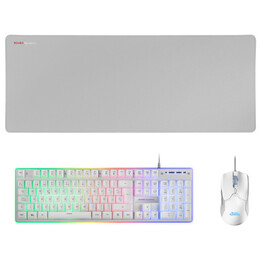 Mars Gaming Mcpxwes Combo Tastatur+Maus+Matte Weiß En