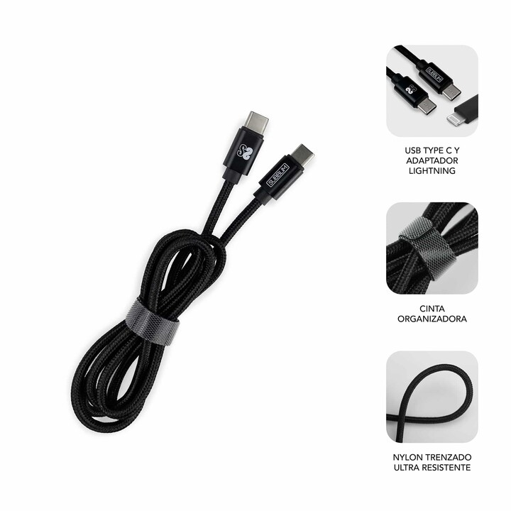 Subblim Ultra Fast Wall Charger 2xusb Pd25w+qc3.0+cable C To CY Lightning Black