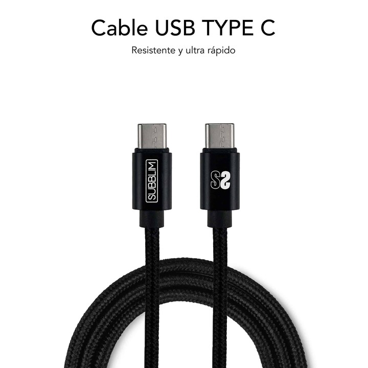 Subblim Ultra Fast Wall Charger 2xusb Pd25w+qc3.0+cable C To CY Lightning Black