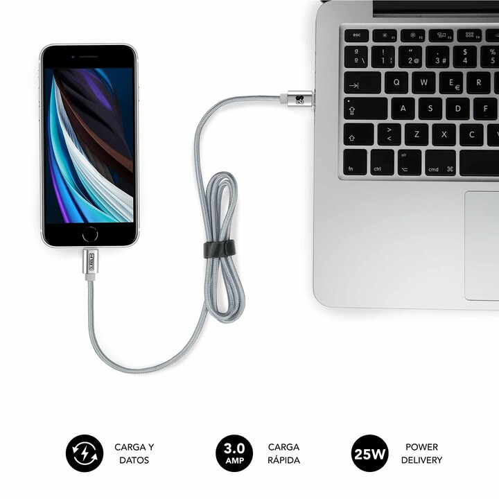 Subblim Ultra Fast Wall Charger 2xusb Pd25w+qc3.0+cable C To CY Lightning White