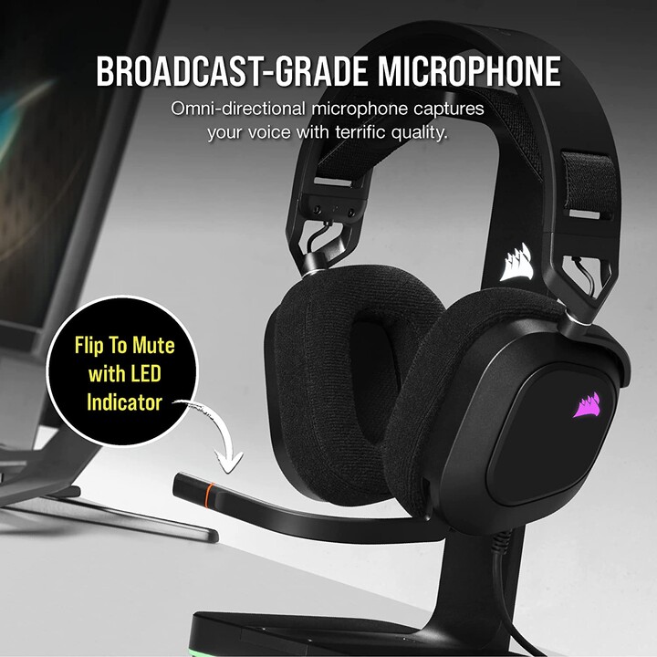 Corsair Hs80 Rgb Usb Auriculares Alámbrico De Mano Juego Carbono