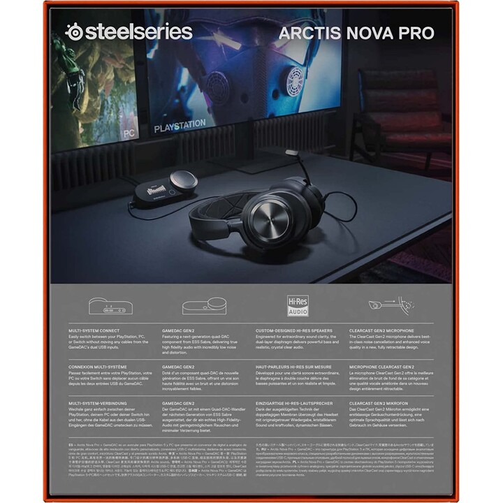 Fones de ouvido Steelseries Arctis Nova Pro com fio para jogos preto