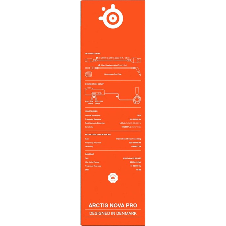 Fones de ouvido Steelseries Arctis Nova Pro com fio para jogos preto