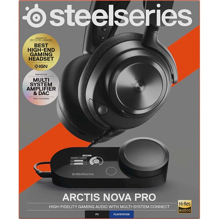 Fones de ouvido Steelseries Arctis Nova Pro com fio para jogos preto