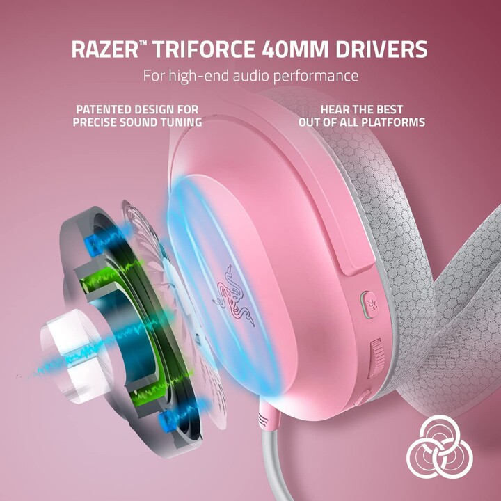 Razer Barracuda X Cuffie wireless e cablate Archetto Game Usb Type C Bluetooth Rosa
