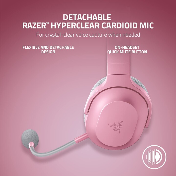 Razer Barracuda X Cuffie wireless e cablate Archetto Game Usb Type C Bluetooth Rosa