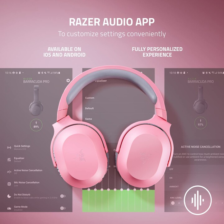 Razer Barracuda X Cuffie wireless e cablate Archetto Game Usb Type C Bluetooth Rosa