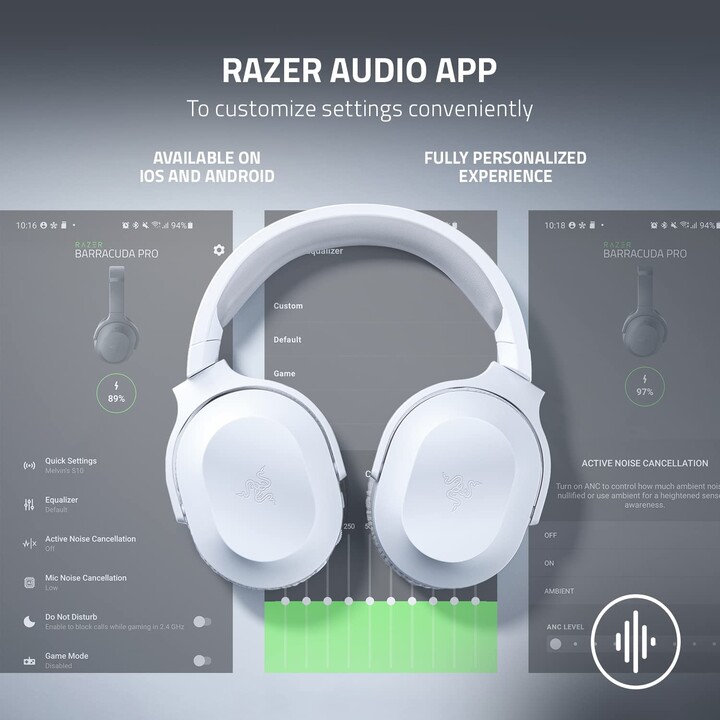 Razer Barracuda X Fones de ouvido sem fio e com fio Bandana para jogo USB Tipo C Bluetooth Branco