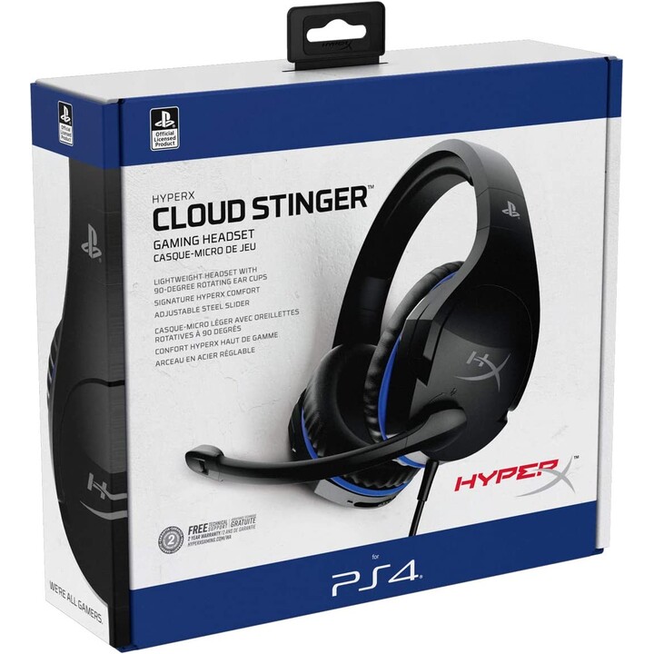 Hp Cloud Stinger - Fone de ouvido para jogos - Ps5-ps4 (preto-azul) Fones de ouvido com fio Faixa para jogo preto, azul