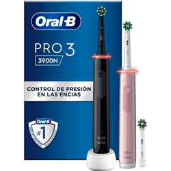 Lot de 2 brosses à dents Oral-B Pro 3 3900 Noir et Rose