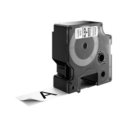YMO D1 Standardetiketten Schwarz auf Weiß 24mm x 7m