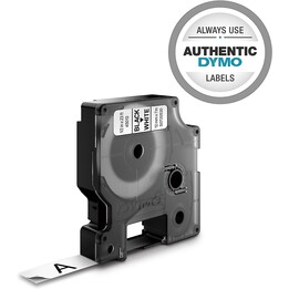 Dymo D1 Cinta 19mm x 3,5m Nylon, preto branco