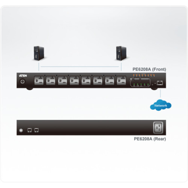 Aten Pe6208g Unità di distribuzione dell'alimentazione (PDU) 1u Nero 8 prese CA