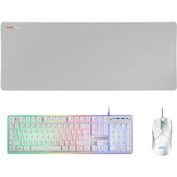 Mars Gaming Mcpxwpt Combo Clavier + Souris + Tapis Blanc Pt
