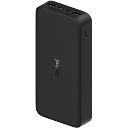 XIAOMI REDMI BATERIA EXTERNA PRETA DE CARGA RÁPIDA DE 18W - 20000MAH - MICRO USB / USB TIPO-C DE ENTRADA - 2 * SAÍDA USB-A