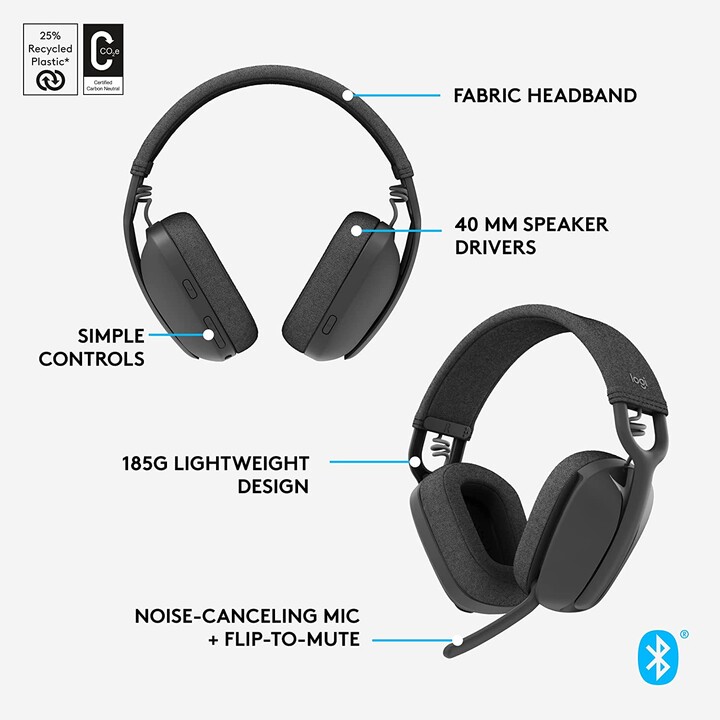 Headset Logitech Vibe 100 - circumaural - Grafit (981-001213)