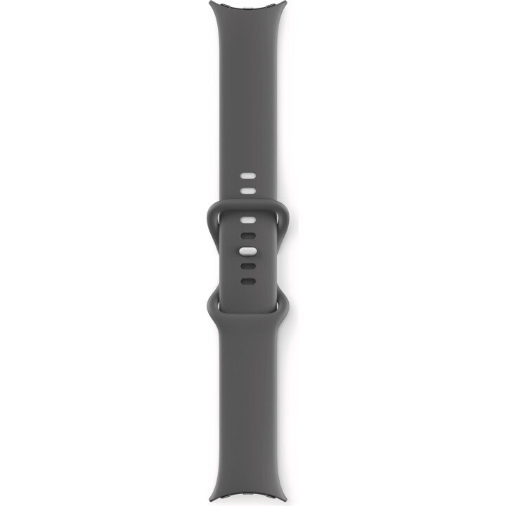 Google Pixel Watch, SmartWatch Android, cassa in acciaio inossidabile argento lucido con bracciale sportivo Charcoalan, Wifi