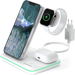 Qi Wireless Charging Station Canyon WS-303/ 1xUSB Type-C/ 15W/ 5W/ Branco