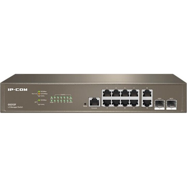 IP-COM Networks G5312F switch Gestionado L3 Gigabit Ethernet (10/100/1000) 1U Marrón