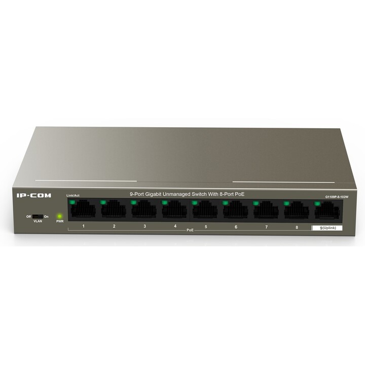 Reti IP-COM Switch G1109P-8-102W Gigabit Ethernet non gestito (10/100/1000) Power over Ethernet (PoE)