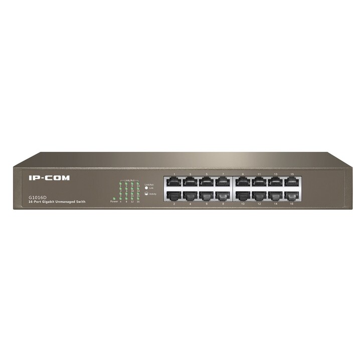 IP-COM Networks G1016D switch Unmanaged L2 Gigabit Ethernet (10/100/1000) 1U Bronze